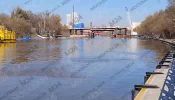 Автомобиль утонул в Москве-реке в районе улицы Затон Новинки