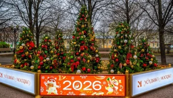 Елки городских проектов установили на Цветном бульваре в рамках "Зимы в Москве"