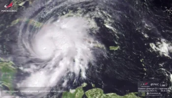 Роскосмос показал спутниковый снимок урагана &laquo;Мелисса&raquo; над Ямайкой
