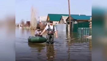 Уровень реки Урал у села Илек в Оренбуржье поднялся до 905 см
