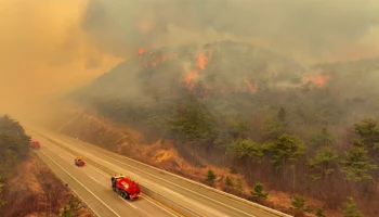 Yonhap: вертолет разбился в Южной Корее во время тушения лесных пожаров