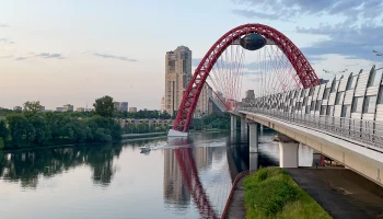 Монтаж архитектурно-художественной подсветки начали на Живописном мосту