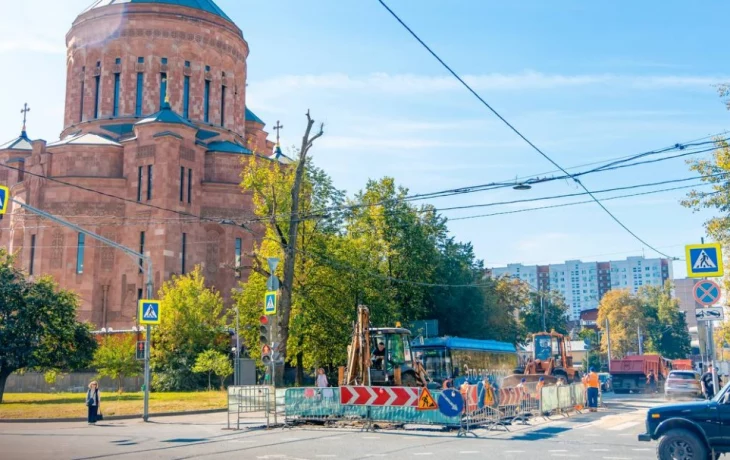 Начался новый этап восстановления трамвайных путей на Трифоновской улице Начался новый этап восстановления трамвайных путей на Трифоновской улице