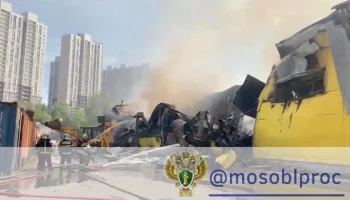 Возгорание произошло в промзоне Котельников