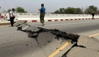 Опубликованы кадры последствия землетрясения и разлома земли в Мьянме