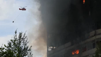 Площадь пожара во Фрязине увеличилась до 5 000 квадратных метров