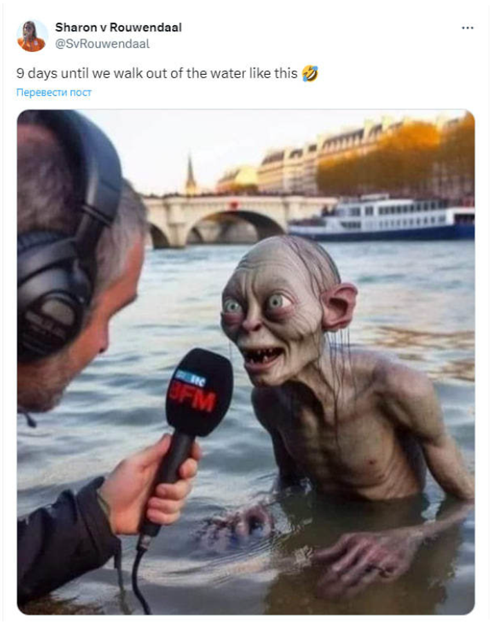 Пловчиха из Нидерландов высмеяла качество воды в Сене и создала мем