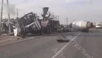 Водитель бетономешалки мог стать виновником ДТП с автобусом под Астраханью