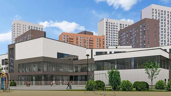 Началось устройство кровли строящейся школы в Лефортове Началось устройство кровли строящейся школы в Лефортове