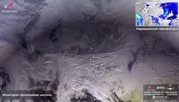 Роскосмос показал новые снимки циклона, который принес в Москву снегопады