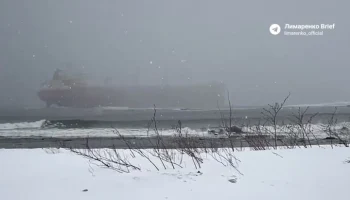 Иностранное грузовое судно село на мель у берегов Сахалина