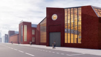 Наклонные витражи восстановят в гараже Константина Мельникова