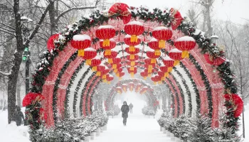 Новогодние украшения в Москве оставят до весны