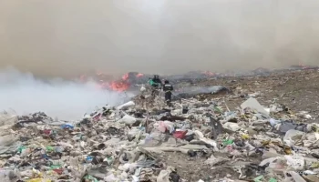 Крупный пожар вспыхнул на полигоне бытовых отходов в Чите