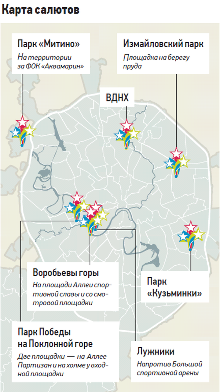 Салют 9 Мая в Москве: где посмотреть, откуда увидеть