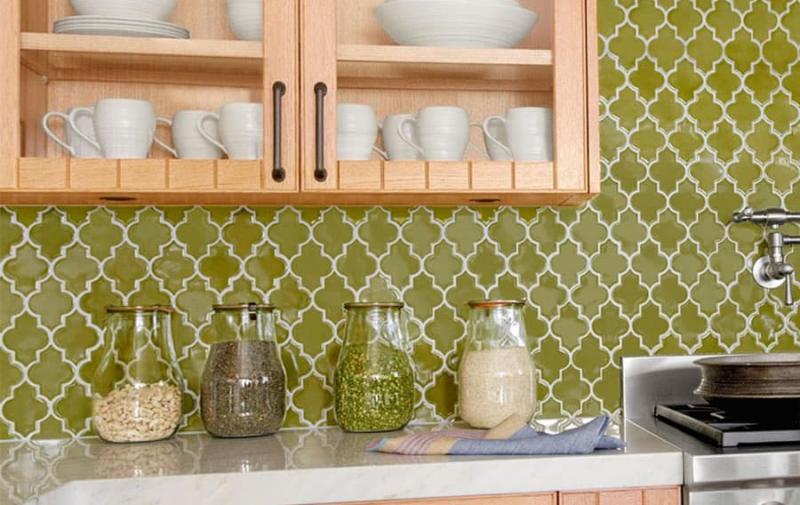 кухонные обои зеленая гамма 12