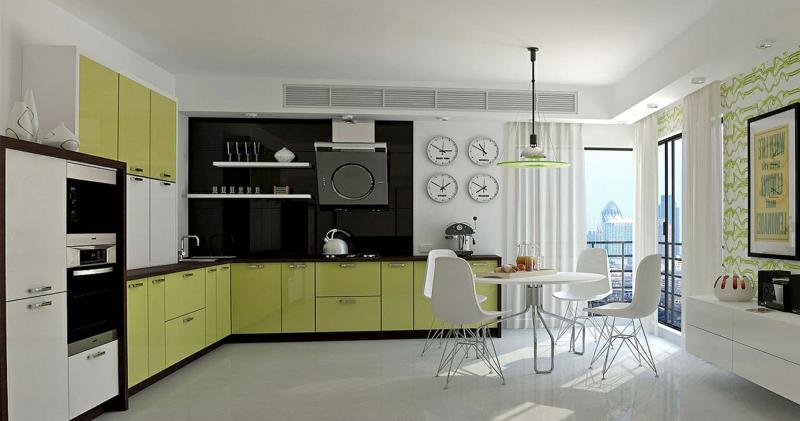 кухонные обои зеленая гамма 9