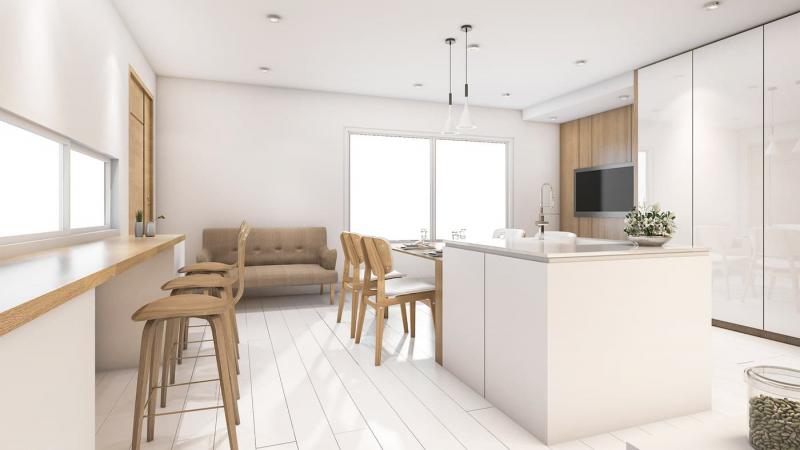 Дизайн белой кухни 13