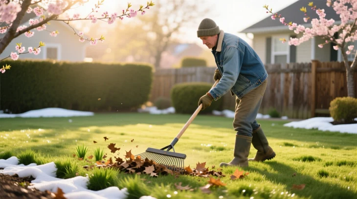 Уход за рулонным газоном весной: восстановление участка после зимы