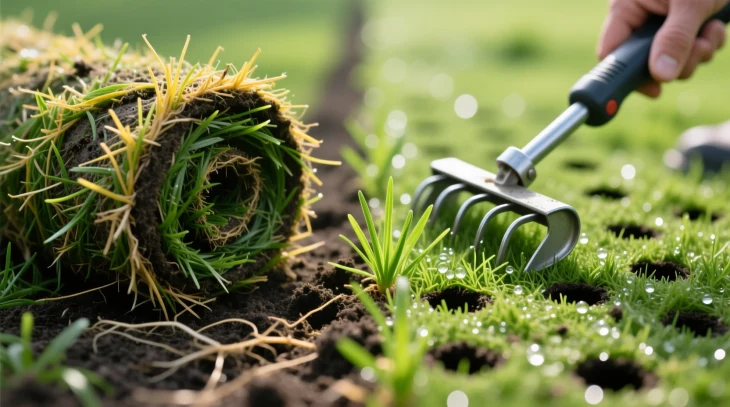 Уход за рулонным газоном весной: восстановление участка после зимы